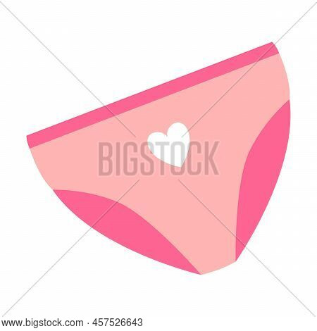Female Underwear Icon. Girl Periods Calendar, Pads, Uterus And Tampons Vector Illustration. Hygiene,