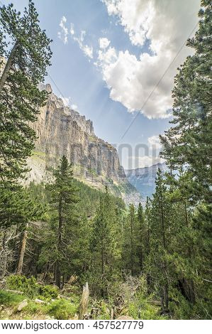 Views Of The Great Cliffs In The Ordesa And Monte Perdido National Park.