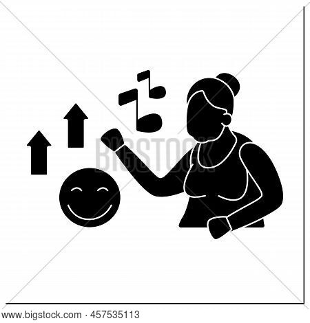 Dancing Glyph Icon. Low Impact Training. Relax Time. Pleasure Workout. Senior Exercise Concept.fille