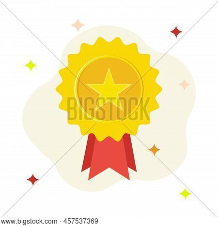 Flat Golden Award Badge Illustration Sports Accessories Flat Illustration