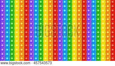Colorful Silicone Anti-stress Pop It Toy Texture, Pattern. Trendy Sensory Game For Children. Rainbow