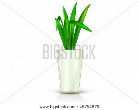 Beige vas med blomma