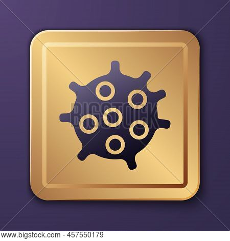 Purple Bacteria Icon Isolated On Purple Background. Bacteria And Germs, Microorganism Disease Causin