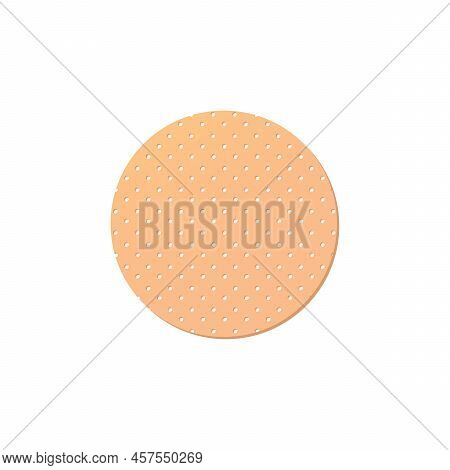 Round Plaster In Cartoon Style. Illustration Of Medical Plaster, Elastic Bandage Patches Of Differen