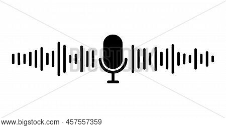 Sound Wave Icon. Music Symbol. Microphone Sound Wave. Vector Illustration. Stock Image.