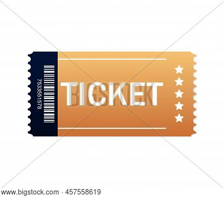 Vintage Brown Ticket. Vector Illustration. Stock Image.