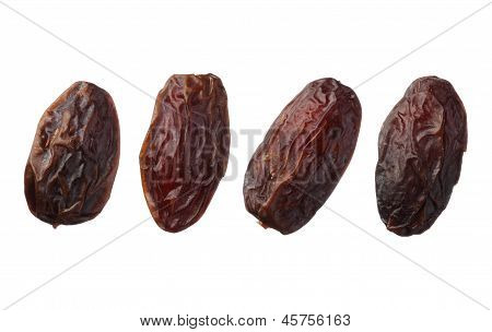 Getrocknete Medjool Dates isoliert auf weißem Hintergrund