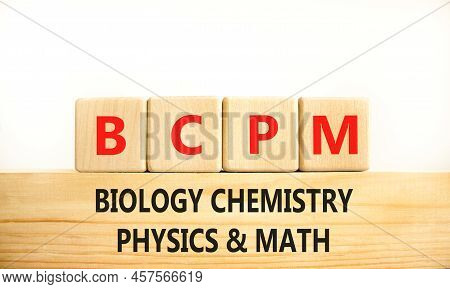 Bcpm Biology Chemistry Physics Math Symbol. Concept Words Bcpm Biology Chemistry Physics Math On Woo