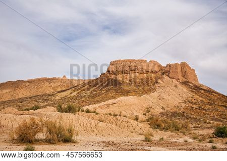 Two Ancient Fortresses Ayaz Kala In The Kyzylkum Desert On The Territory Of Modern Uzbekistan
