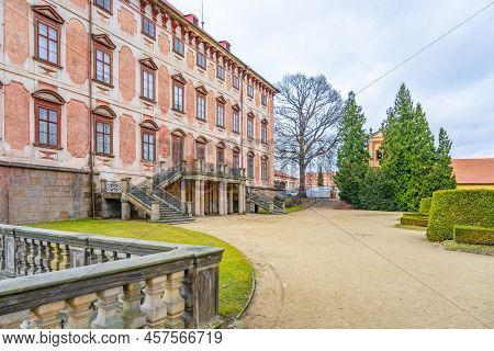 Libochovice Chateau - Baroque Historical Building With Beautiful Park Located In Central Bohemian Up