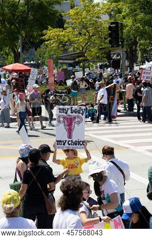Los Angeles, Ca - May 18 2022:  Bans Off Our Bodies Abortion Rights Rally
