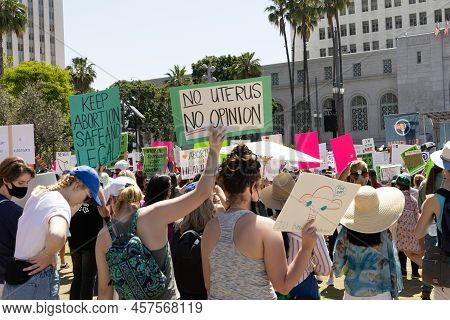 Los Angeles, Ca - May 18 2022:  Bans Off Our Bodies Abortion Rights Rally