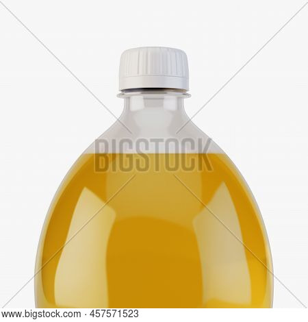 An Irregular Shaped Plastic Two Liter Orange Soda Bottle On An Isolated White Studio Background - 3d