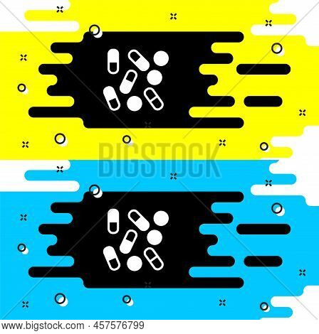 White Medical Pill Bottle Biohacking Icon Isolated On Black Background. Pharmacy Biohacking. Vector