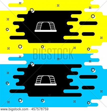 White Monkey Bar Icon Isolated On Black Background. Vector