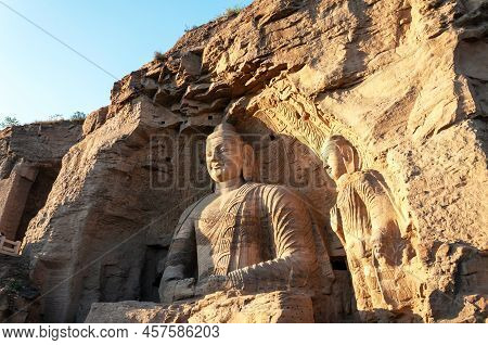 The Buddha Statue At Yungang Grottoes, Its An Ancient Buddhist Temple Grottoes Near The City Of Dato