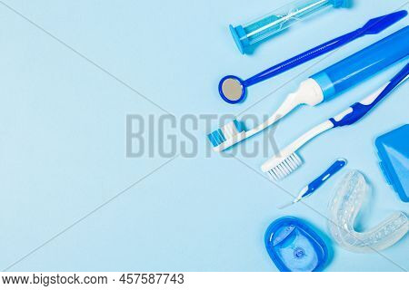 An Indispensable Set For Deep And Thorough Cleaning Of The Oral Cavity. Equipment For Cleaning Brace