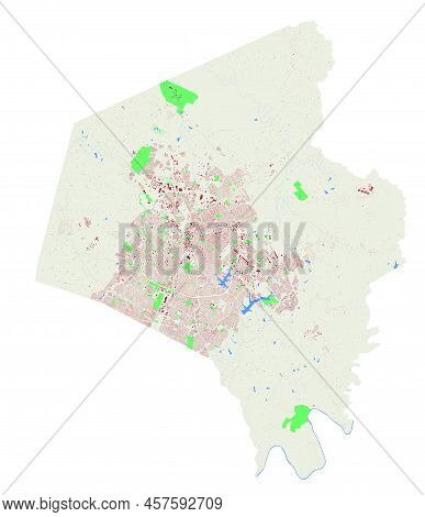Lexington Vector Map. Detailed Map Of Lexington City Administrative Area. Cityscape Panorama. Royalt
