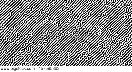 Turing Reaction Diffusion Monochrome Seamless Pattern With Directional Motion