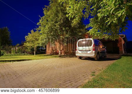 Moscow Region. Russia. July 2, 2022. Minivan Opel Combo Life In The Courtyard Of A Country House On 