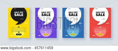 Poster Frame With Quote, Comma. Half Off Sale. Special Offer Price Sign. Advertising Discounts Symbo