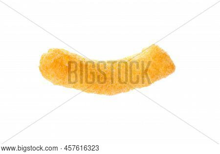 One Tasty Cheesy Corn Puff Isolated On White