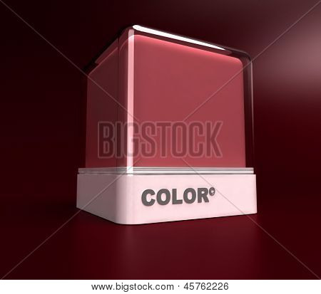 Design block in a burgundy red color