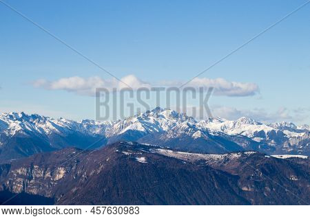 High Mountain In Italian Alps. Asta Peak View. Fiemme Valley, Italy