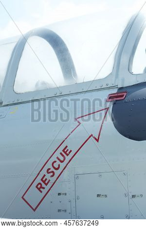 Rescue Decal On An Old Aircraft.