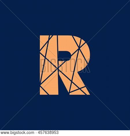 R Typography Text Vector Logo, or Symbol Design. R Text Texture Illustration. Luxury Design For T-sh