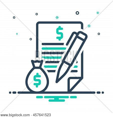 Mix Icon For Grant Permit Afford Concede Charity Application Donation Certificate Money Bag Finance