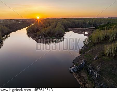 Confluence Of The Iset And Kamenka Rivers In The City Kamensk-uralskiy. Iset And Kamenka Rivers, Kam