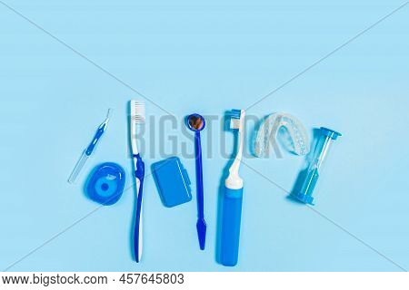 An Indispensable Set For Deep And Thorough Cleaning Of The Oral Cavity. Equipment For Cleaning Brace
