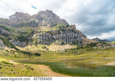Ibon De Piedrafita In Summer, Tena Valley In The Pyrenees, Huesca, Spain. Nature And Landscape