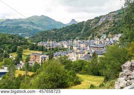 Panoramic View Of The Town Of Panticosa In The Pyrenees In Summer, Huesca. Spain