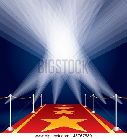 rasteri-versio minun vektori esimerkki tähtiä red carpet ja valonheittimet