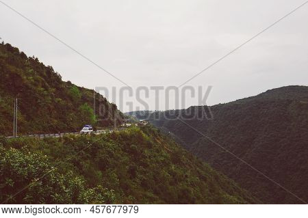 Cinematic Full Frame Shot Of The Khasi Hills In Sohra
