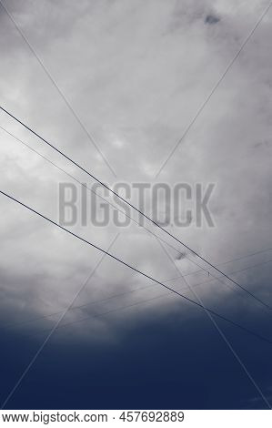 Low Angle Shot Of The Sky And Wires
