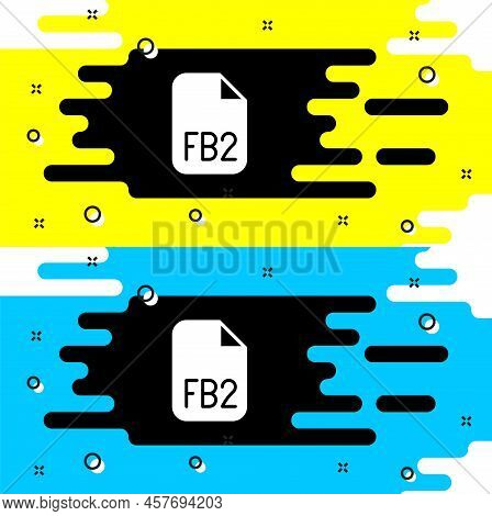 White Fb2 File Icon Isolated On Black Background. Vector
