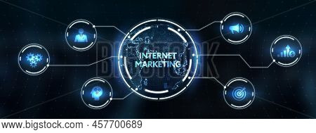 Internet Marketing Digital Online Advertising Automation. Business, Technology, Internet And Network
