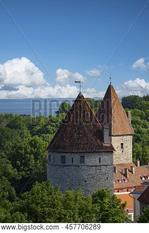 Tallinn, Estonia. July 2022.  View Of The City From The Patkuli Rooftop Terrace