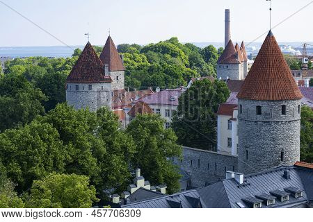 Tallinn, Estonia. July 2022.  View Of The City From The Patkuli Rooftop Terrace