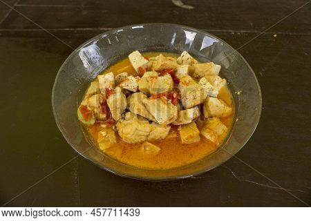 Sambal Goreng Is A Traditional Javanese Food Made From Spicy Stew With Sliced Chili And Fried Tofu W