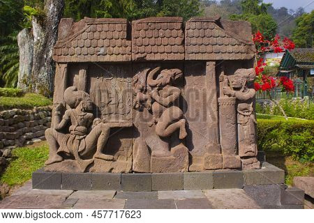 Sukuh Temple Or Candi Sukuh, Reliefs At Sukuh Temple.ancient Erotic Candi Sukuh-hindu Temple On Cent