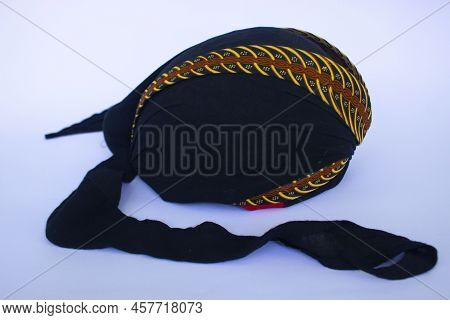 Blangkon A Traditional Hat Javanese Men. Isolated On White Background