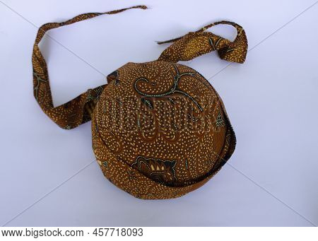 Blangkon A Traditional Hat Javanese Men. Isolated On White Background
