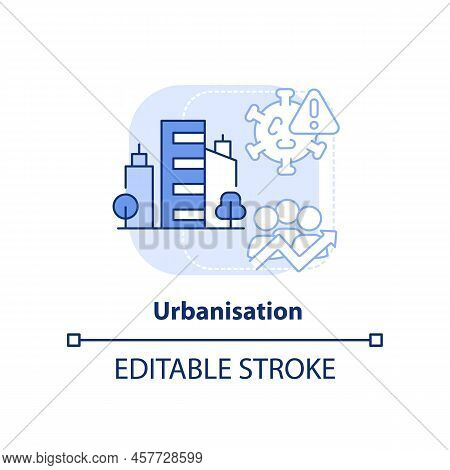 Urbanisation Light Blue Concept Icon. Reason For Increased Risk Of Pandemic Abstract Idea Thin Line 