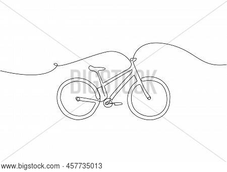 Road Bike One Line Art. Continuous Line Drawing Of Sport, Transportation, Mountain, Fun, Racer, Hobb