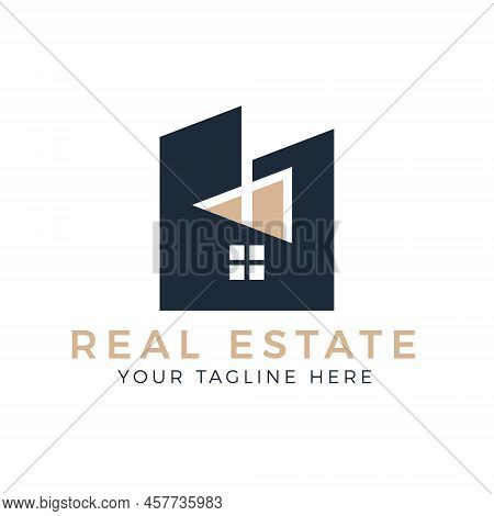 Modern Real Estate, Simple Building Design, Home Logo Template