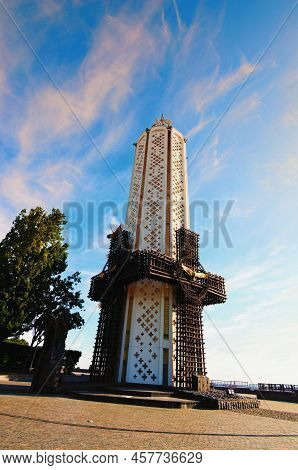 Kyiv, Ukraine-july 03,2022:memory Candle Is The Central Part Of Monument To Victims Of Famine Devote